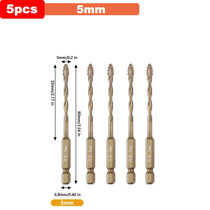 Professional Masonry Drill Bit Set | Titanium-Coated Multi-Surface Kit