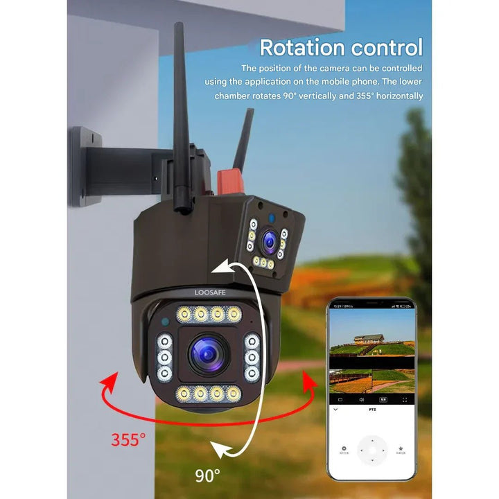 Solar Security Camera | 4K Wireless with Dual Lens and 360° Rotation