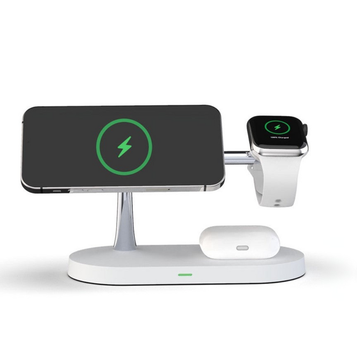 Wireless Charging Station | 4-in-1 Multi-Device Dock with LED Light
